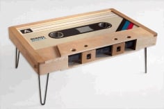 Cassette Tape Coffee Table Bench Free CDR Vectors File