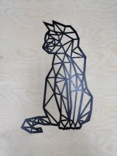 Cat Polygon Art Wall Decoration 3D Sculpture Art Laser Cut DXF File