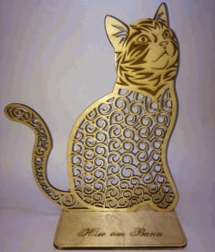 Cat Stand Laser Engraving Decoration CDR File