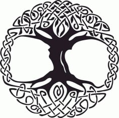 Celtic Tree Of Life Vinyl Window Sticker Vector CDR File