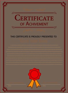 Certificate of Achievement Vector File