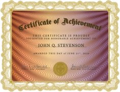 Certificate of Achievement Cover Template Design Free Vector