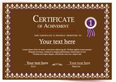 Certificate of Achievement Illustration with Vignette Violet Style Vector File