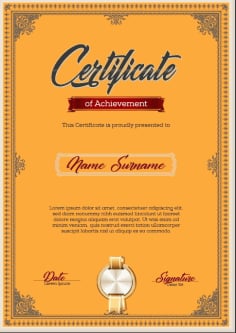 Certificate of Achievement Template Brown Illustrator Vector File