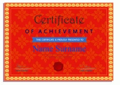 Certificate of Achievement Template Classical Style Design Vector File