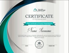 Certificate of Achievements Vector Template Free Download