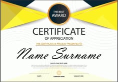 Certificate of Appreciation Sample Design Vector File