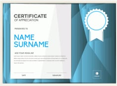 Certificate of Appreciation Template Layout Design Illustrator Vector File