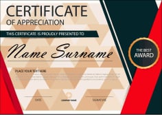 Certificate of Appreciation Template Vector File Download