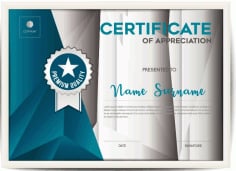 Certificate of Appreciation Template With Polygon Background Illustrator Vector File