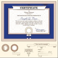 Certificate Template and Decoration Border Free Vector