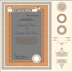 Certificate Template Decor Borders Design Free Vector
