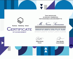 Certificate Template Modern Flat Geometric Background Decor Illustrator Vector File