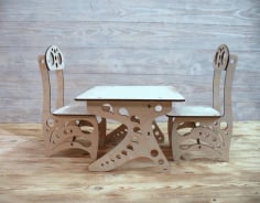 Chair and School Desk Laser Cut Design CDR File