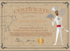 Chef Certificate Template Illustrator Vector File