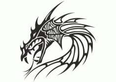 Chinese Dragon Head Tattoo Vector Free CDR Vectors File