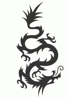 Chinese Dragon Silhouette Vector Free CDR Vectors File