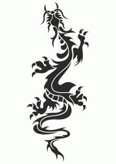 Chinese Dragon Tattoo Vector Free CDR Vectors File