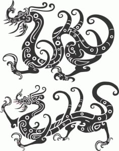 Chinese New Year Golden Dragon Vector Laser Cut CDR File