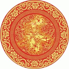 Chinese Traditional Motif Seamless Banner Laser Cut CDR File