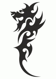Chinese Tribal Dragon Tattoo Vector Free CDR Vectors File