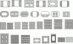 Chinese window grilles Free Vector CDR File
