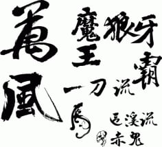 Chinsese Calligraphy Alphabet CDR File