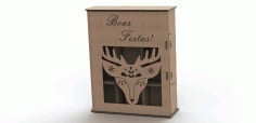 Christmas Animal Face Laser Cut 3D Puzzle Box CDR File