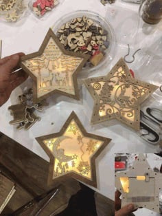 Christmas Decoration Nightlight Star Laser Cut Design CDR File