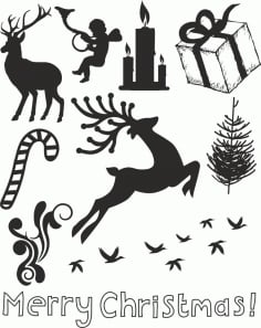 Christmas New Year Vector Set Laser Cut CDR File