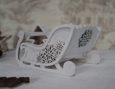 Christmas Sleigh Decoration Laser Cut CDR File