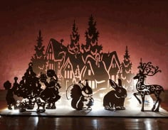 Christmas Window Lights Decorations Ideas Laser Cut CDR File