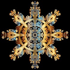 Chromatic Gold Flourish Ornament No Background Vector SVG File