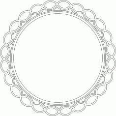 Circular Mirror Frame Free DXF Vectors File