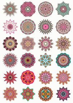 Classic Colorful Mandala Design CDR File