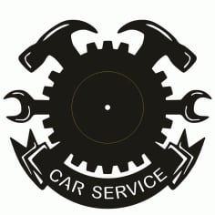 Clock Car Service Laser Cut CDR File