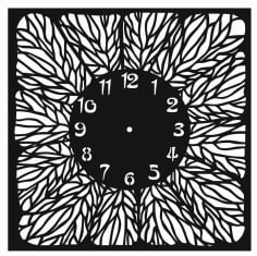 Clock Floral Pattern Laser Cut CDR File