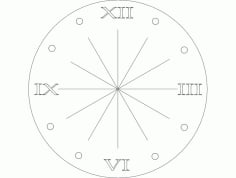 Clock Rom Num Free Dxf File For Cnc DXF Vectors File