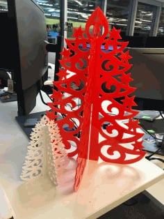 CNC Laser Cut Acrylic Christmas Tree Template Free DXF File