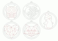 CNC Laser Cut Christmas Beautiful Toys Vector CDR File
