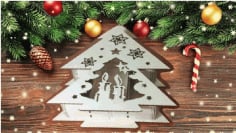 CNC Laser Cut Christmas Box Template Vector CDR File