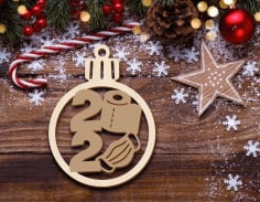 CNC Laser Cut Christmas Ornament Tree Decoration With Mask Free CDR File