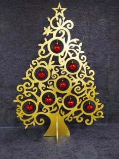 CNC Laser Cut Christmas Ornament Tree Unique Christmas Decoration Free CDR File
