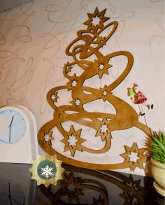 CNC Laser Cut Christmas Tree Decorations Wooden Free CDR File