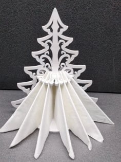 CNC Laser Cut Christmas Tree Napkin Holder Vector CDR File