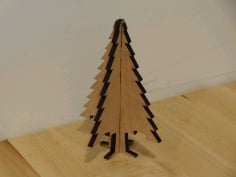 CNC Laser Cut Christmas Tree Ornament Plywood Free DXF File