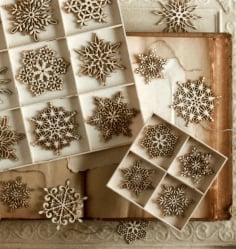 CNC Laser Cut Christmas Tree Snowflakes Free CDR File