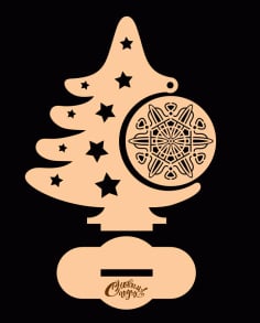 CNC Laser Cut Christmas Tree with Ornament Free CDR File