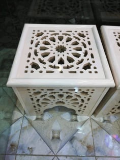 CNC Laser Cut Decorative Stool Side Table Free CDR File