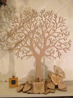 CNC Laser Cut Design Tree and Heart CDR File